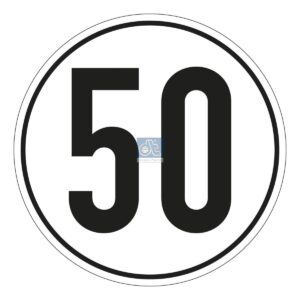 DT Spare Parts 9.69434 Speed sign, self-adhesive, D: 200 mm, 50 km/h