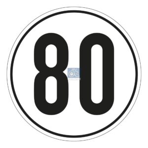 DT Spare Parts 9.69436 Speed sign, self-adhesive, D: 200 mm, 80 km/h
