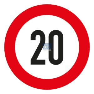 DT Spare Parts 9.69438 Speed sign, self-adhesive, D: 200 mm, 20 km/h
