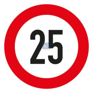 DT Spare Parts 9.69439 Speed sign, self-adhesive, D: 200 mm, 25 km/h