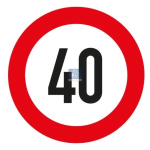 DT Spare Parts 9.69441 Speed sign, self-adhesive, D: 200 mm, 40 km/h