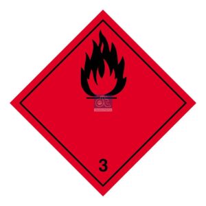 DT Spare Parts 9.69460 Hazard label, self-adhesive, W: 100 mm, H: 100 mm, ADR, Class 3