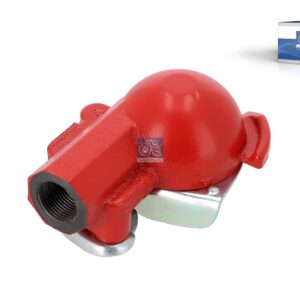 DT Spare Parts 9.72007 Palm coupling, red, with valve, M22 x 1,5, 10 bar