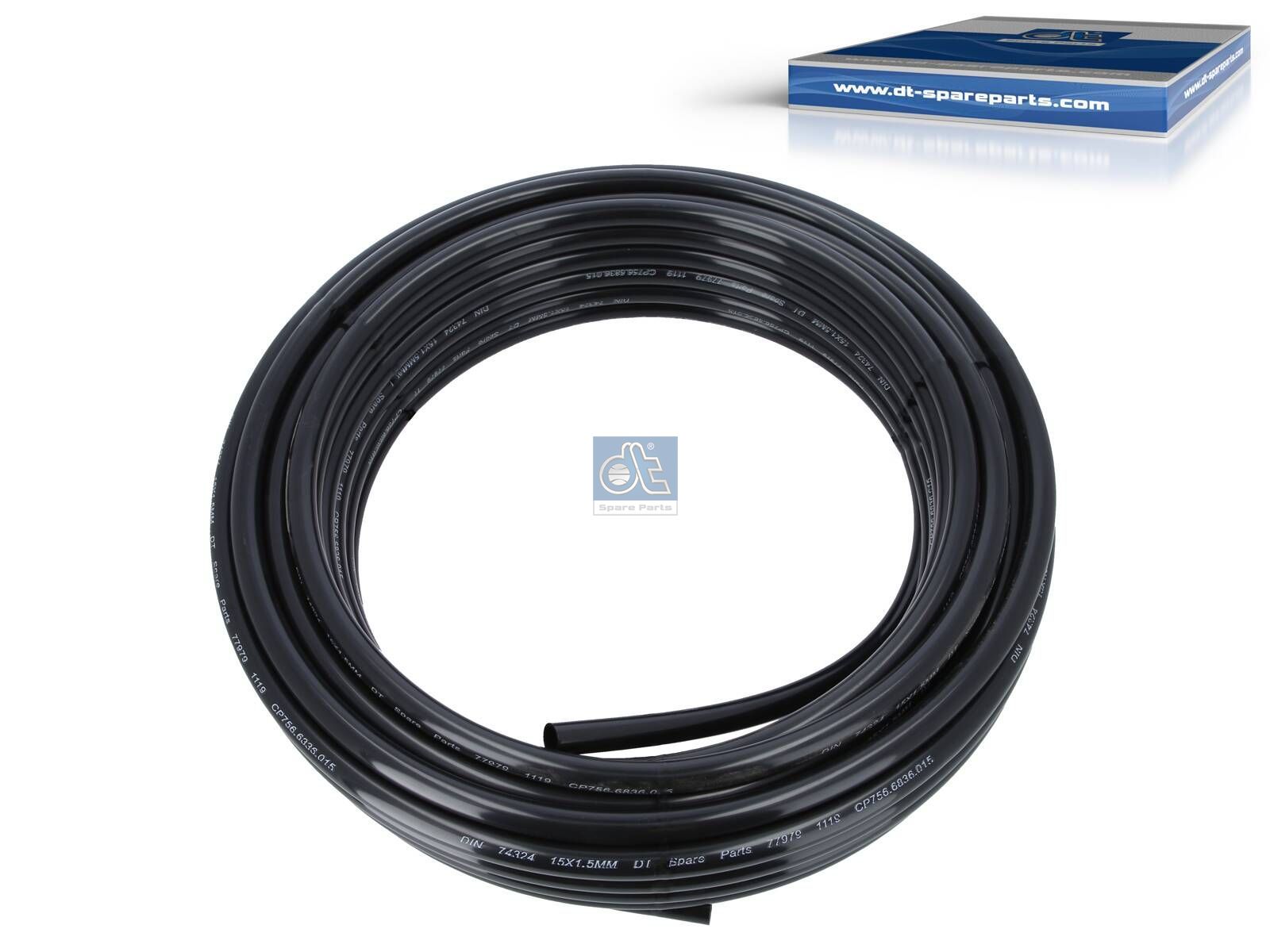 DT Spare Parts 9.86015 Polyamide tube, black, d: 12 mm, D: 15 mm, L: 25 m, S: 1.5 mm, DIN 74324