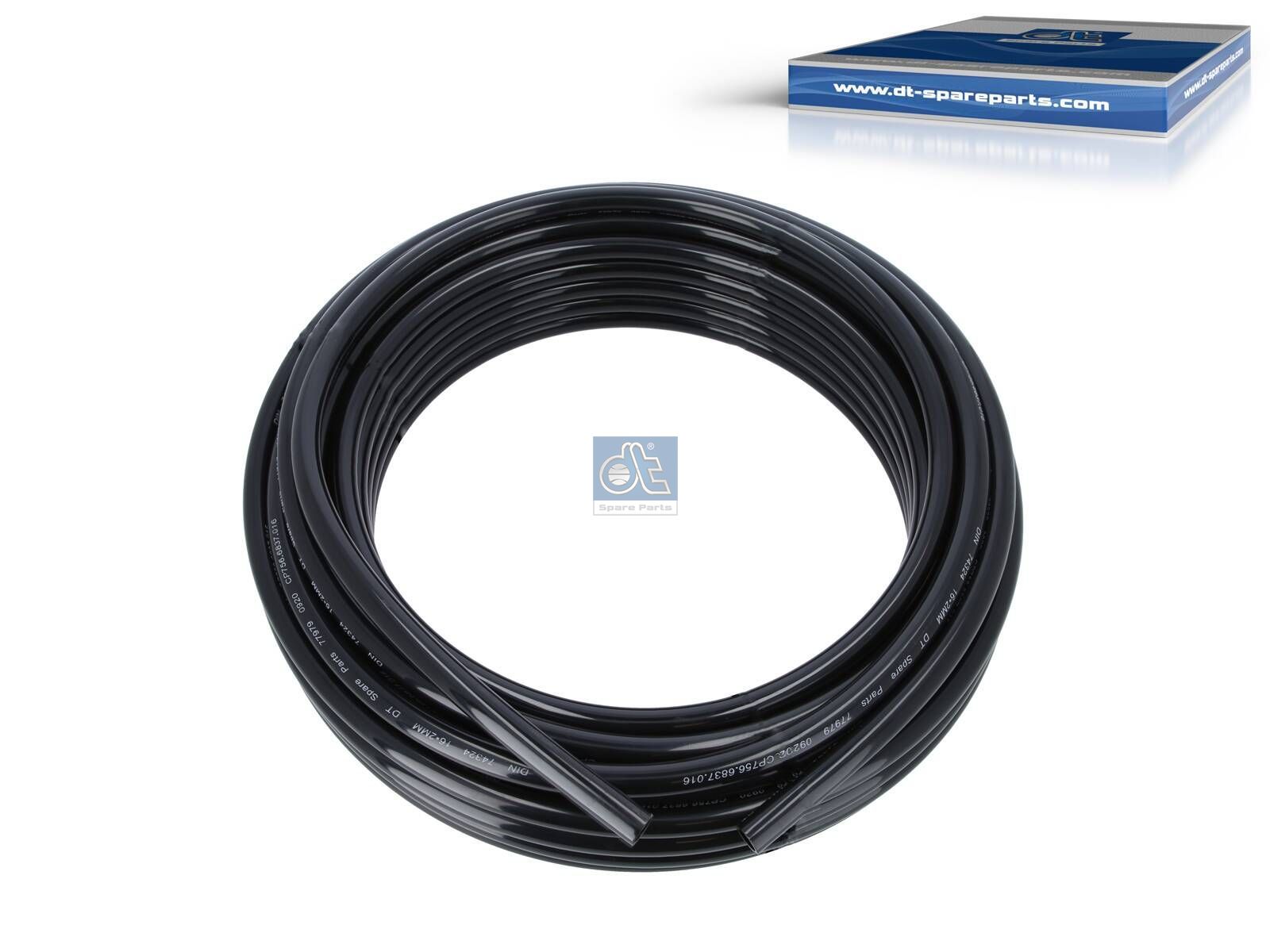 DT Spare Parts 9.86016 Polyamide tube, black, d: 12 mm, D: 16 mm, L: 25 m, S: 2 mm, DIN 74324